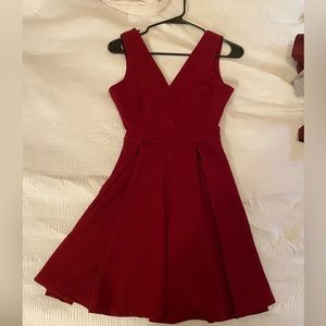 Backless red skater dress